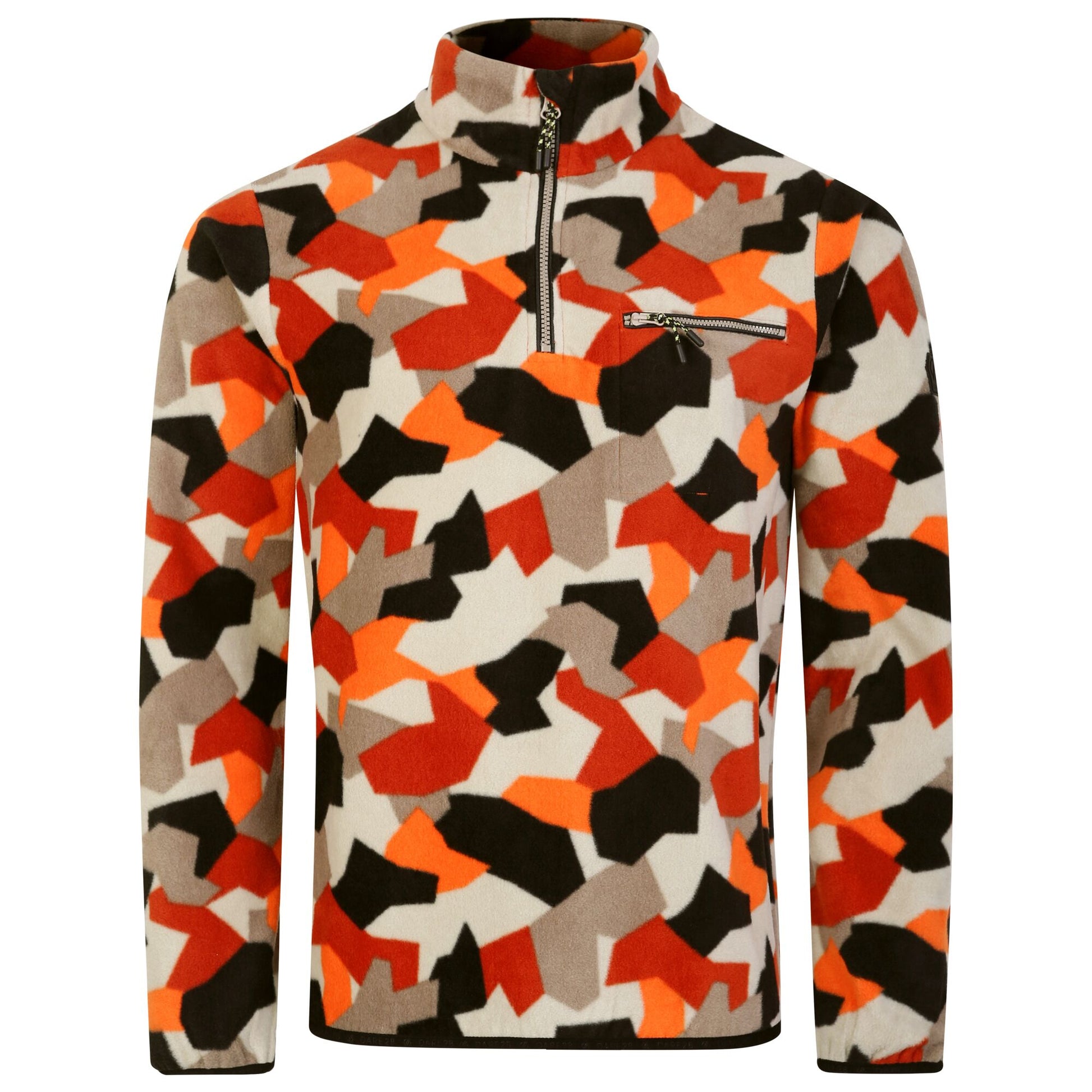 Puffins Orange - Front - Dare 2B Mens Affinity Geometric Fleece Top
