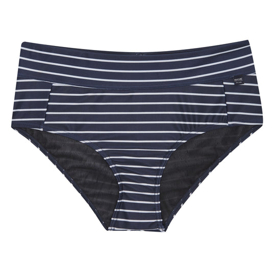 Navy-White - Front - Regatta Womens-Ladies Paloma Stripe Textured Bikini Bottoms