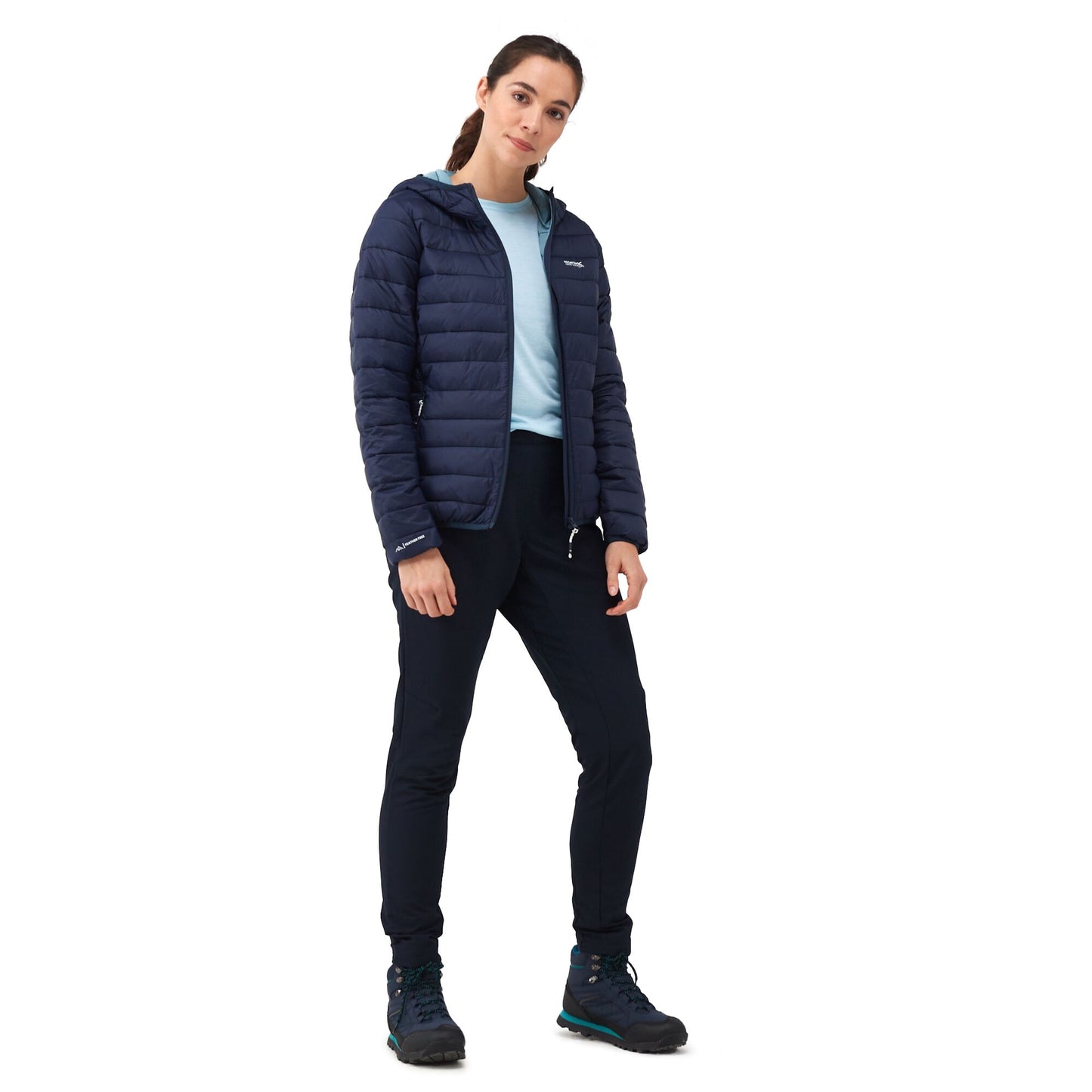 Navy-Sea Haze - Lifestyle - Regatta Womens-Ladies Marizion Hooded Padded Jacket