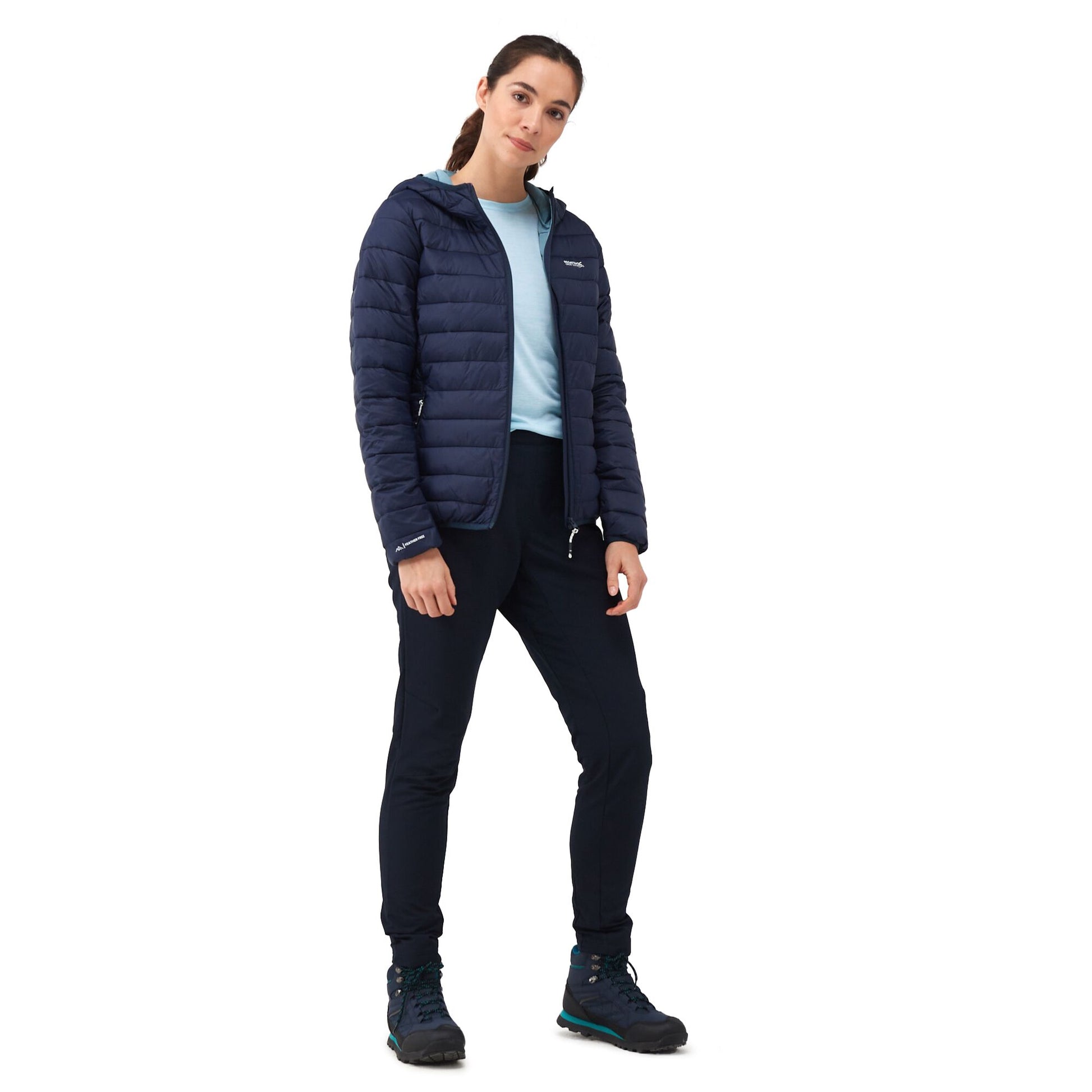 Navy-Sea Haze - Lifestyle - Regatta Womens-Ladies Marizion Hooded Padded Jacket