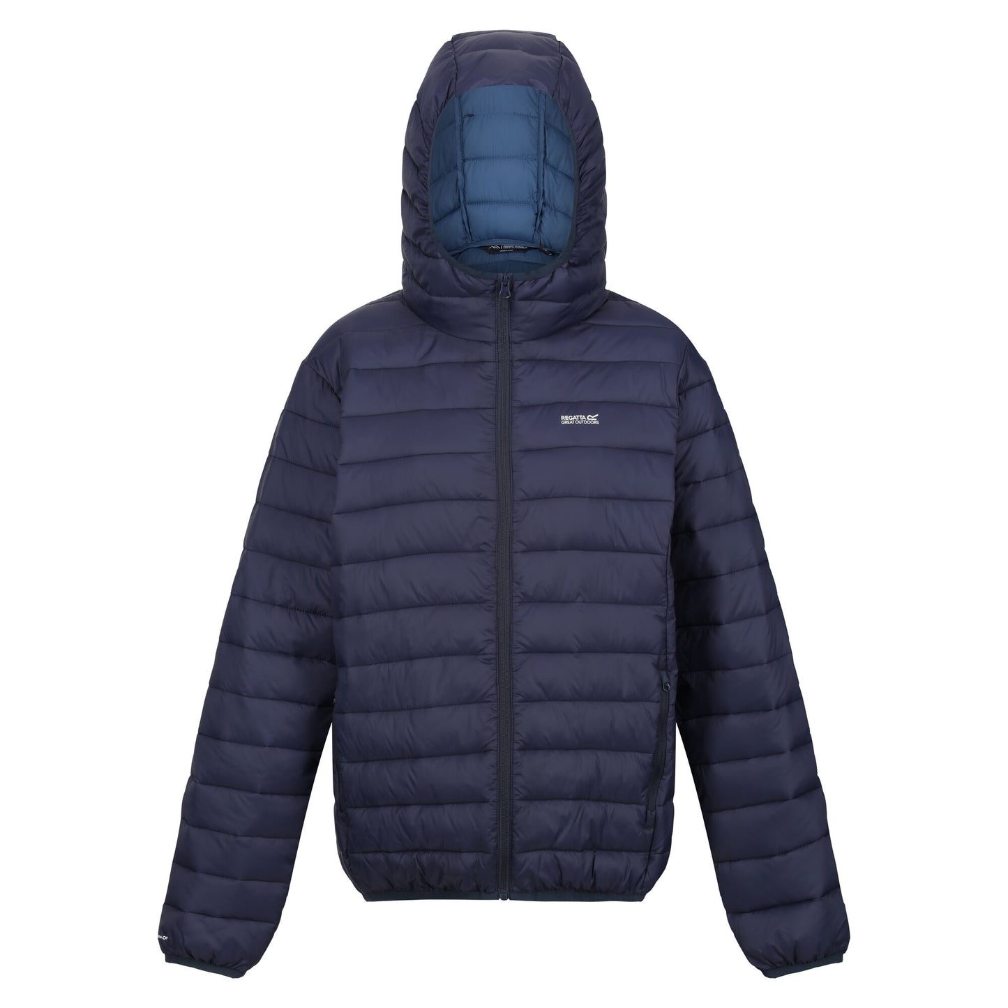 Navy-Sea Haze - Front - Regatta Womens-Ladies Marizion Hooded Padded Jacket