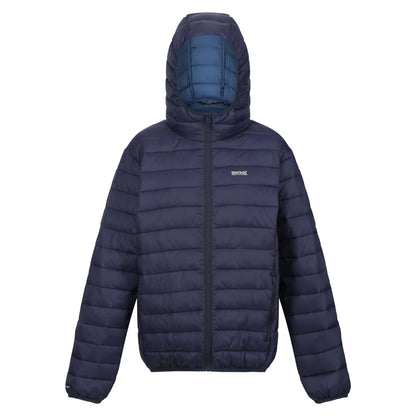 Navy-Sea Haze - Front - Regatta Womens-Ladies Marizion Hooded Padded Jacket