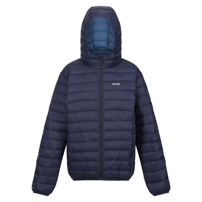 Navy-Sea Haze - Front - Regatta Womens-Ladies Marizion Hooded Padded Jacket