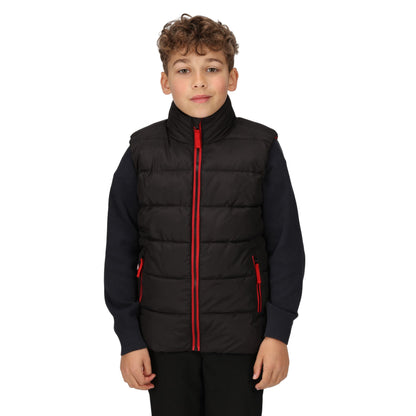 Black-Classic Red - Side - Regatta Professional Childrens-Kids Thermal Body Warmer