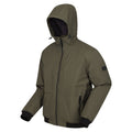 Dark Khaki - Side - Regatta Mens Renly Hooded Waterproof Jacket