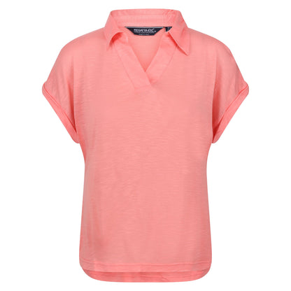 Shell Pink - Front - Regatta Womens-Ladies Lupine Collared T-Shirt