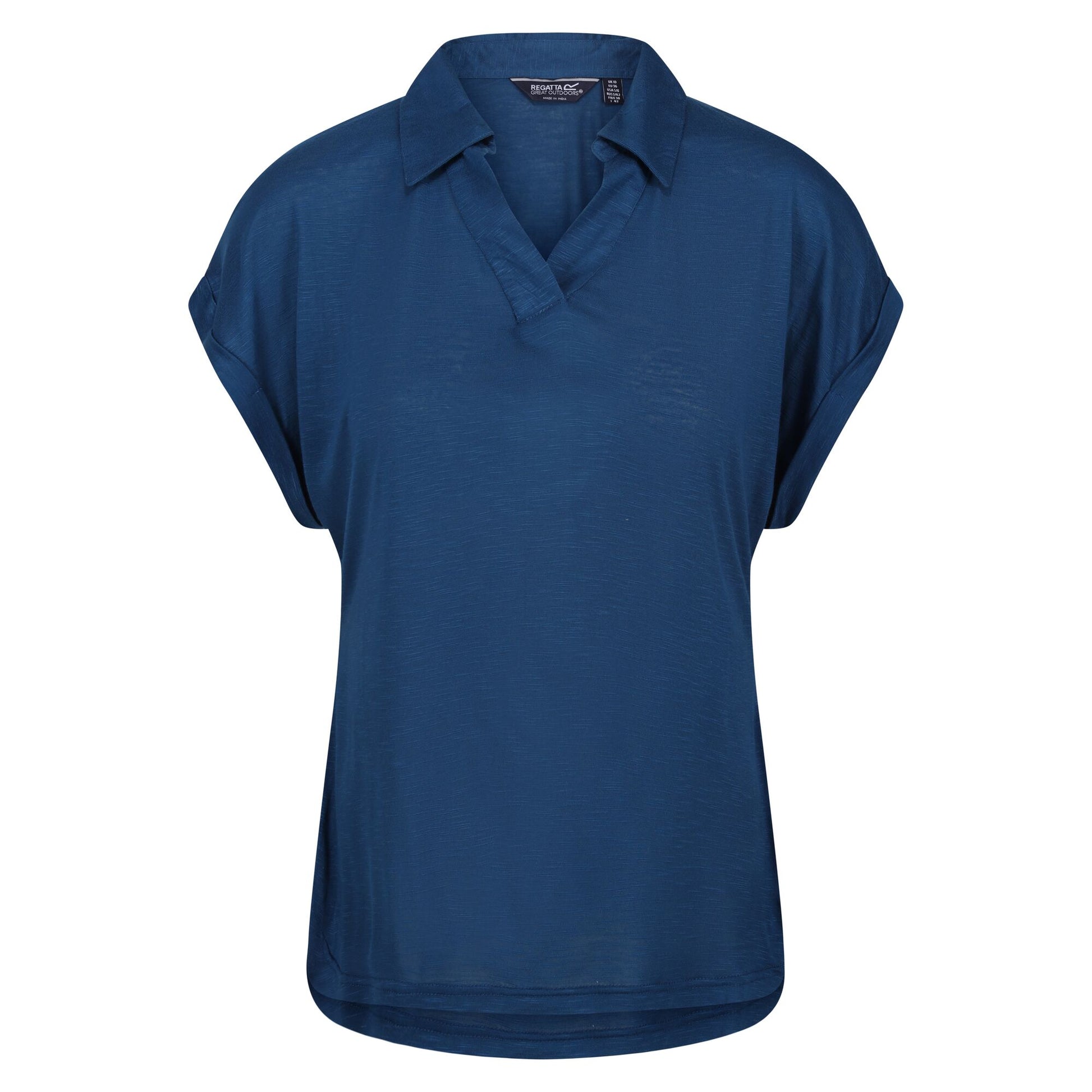 Blue Opal - Front - Regatta Womens-Ladies Lupine Collared T-Shirt