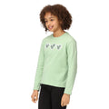 Quiet Green - Close up - Regatta Childrens-Kids Wenbie III Heart Long-Sleeved T-Shirt