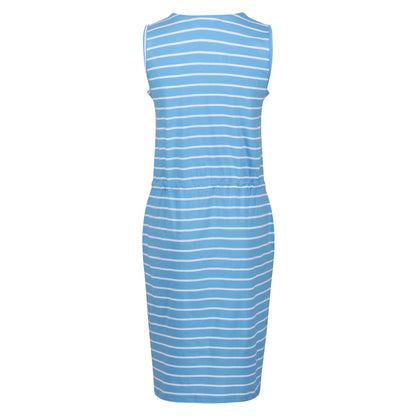 Elysium Blue-White - Back - Regatta Womens-Ladies Fahari Stripe Casual Dress