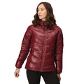 Burgundy-Seal Grey - Side - Regatta Womens-Ladies Toploft III Baffled Padded Jacket