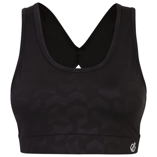 Black - Front - Dare 2B Womens-Ladies Swift Chevron Sports Bra