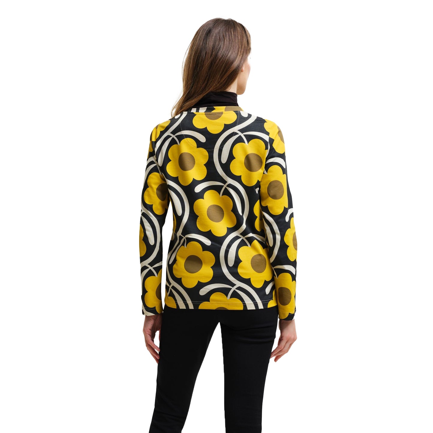 Apple Blossom Yellow - Lifestyle - Regatta Womens-Ladies Orla Kiely Flower Long-Sleeved Winter T-Shirt