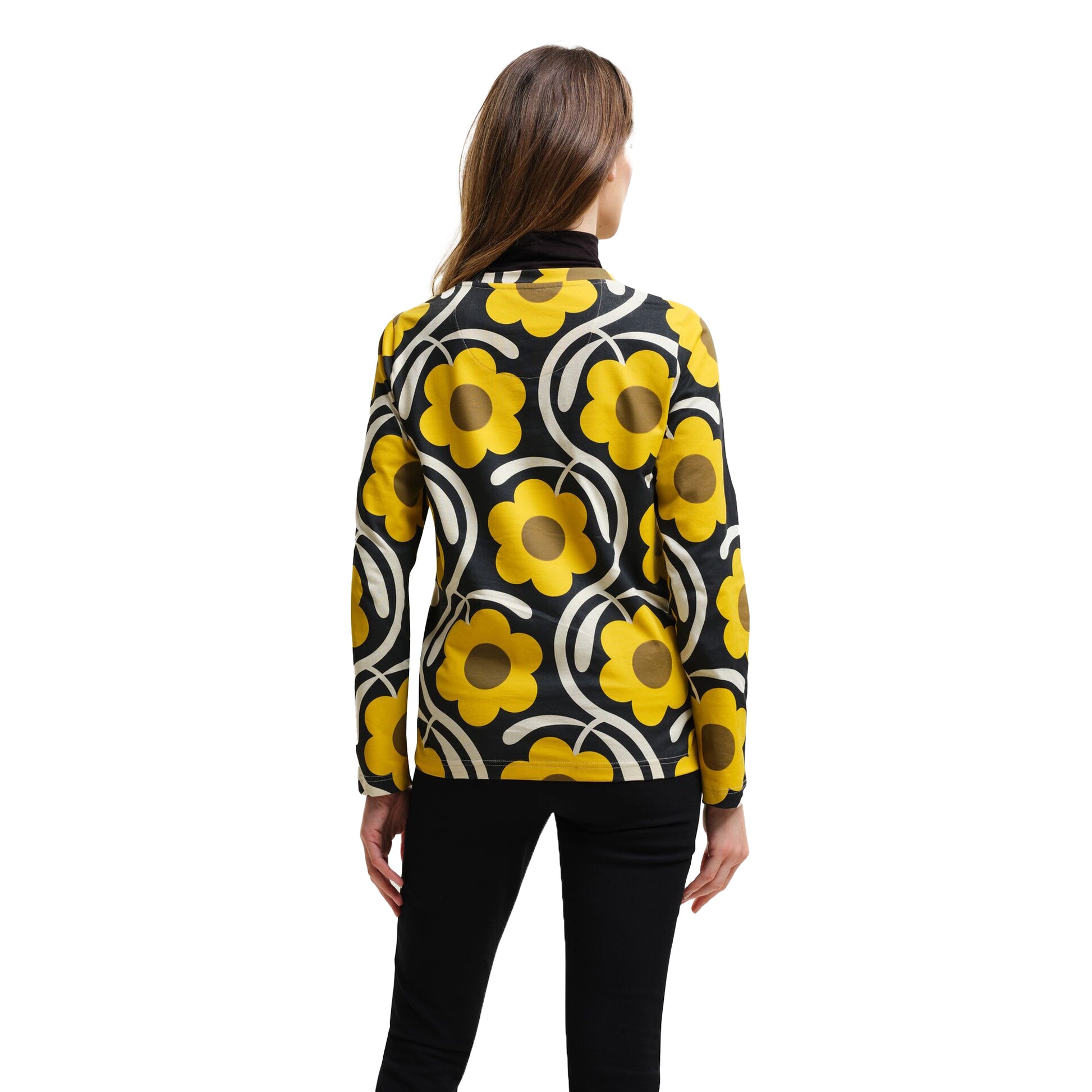 Apple Blossom Yellow - Lifestyle - Regatta Womens-Ladies Orla Kiely Flower Long-Sleeved Winter T-Shirt