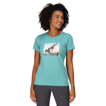 Bristol Blue - Pack Shot - Regatta Womens-Ladies Fingal VII Uplift Yoga Pose T-Shirt