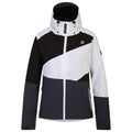 White-Ebony Grey - Front - Dare 2B Womens-Ladies Ice Colour Block Ski Jacket