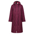Burgundy-Shadow Elm Pink - Front - Regatta Womens-Ladies Orla Quilted Longline Padded Jacket