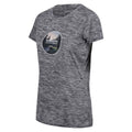 Navy - Side - Regatta Womens-Ladies Fingal VII Logo Marl T-Shirt