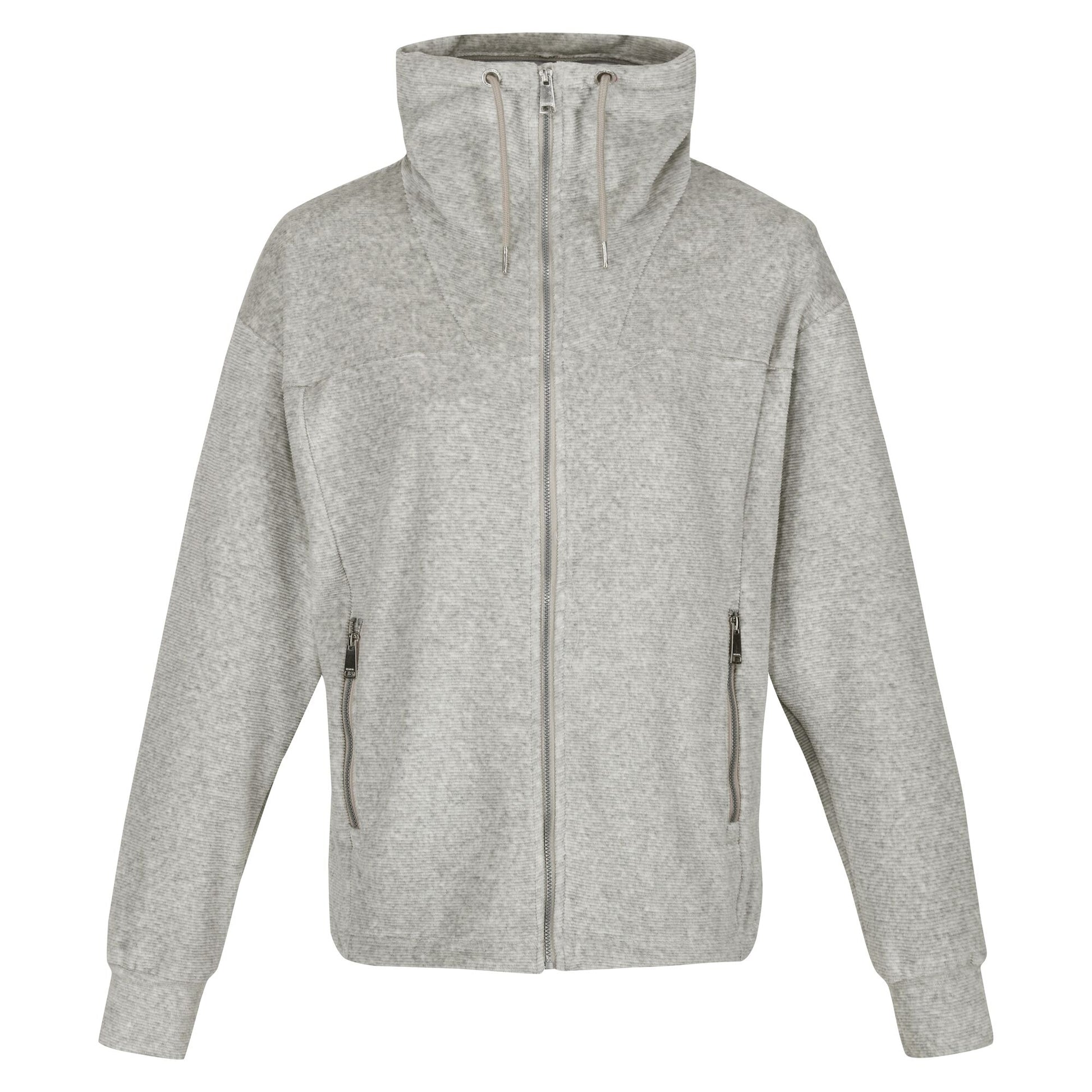 Paloma Grey Marl - Front - Regatta Womens-Ladies Jessalyn Velour Full Zip Fleece Jacket