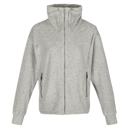 Paloma Grey Marl - Front - Regatta Womens-Ladies Jessalyn Velour Full Zip Fleece Jacket