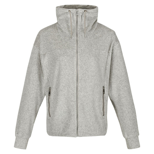 Paloma Grey Marl - Front - Regatta Womens-Ladies Jessalyn Velour Full Zip Fleece Jacket
