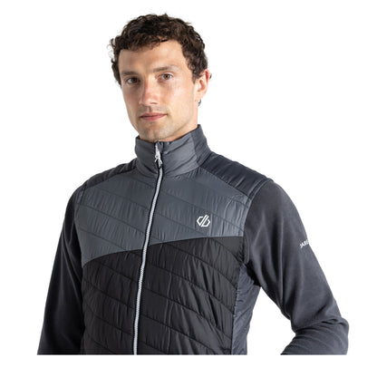 Ebony-Black - Pack Shot - Dare 2B Mens Touring Quilted Lightweight Gilet