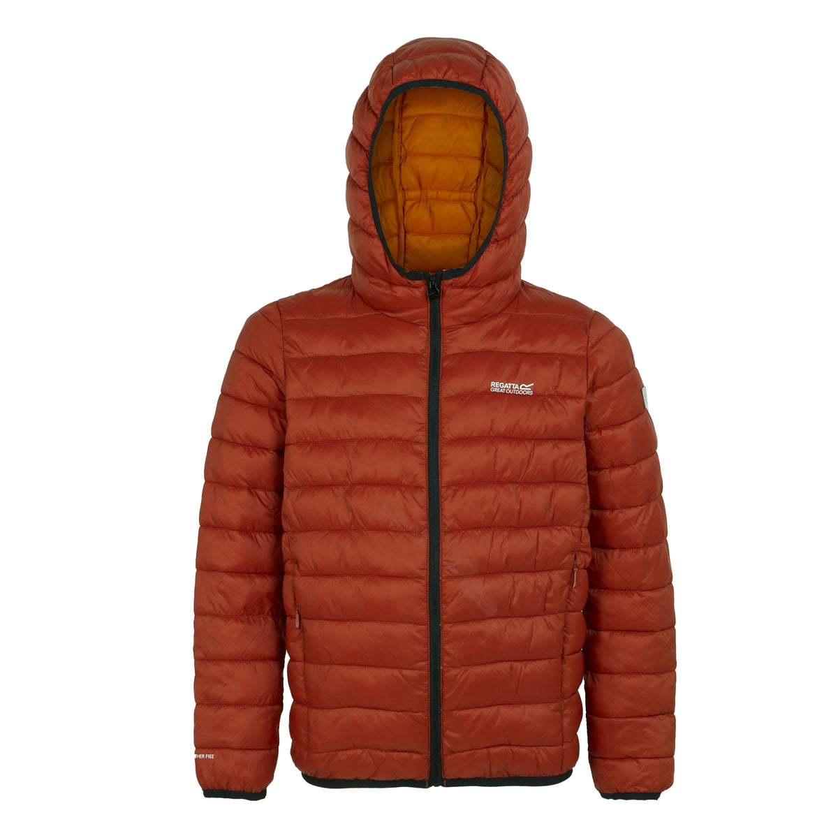 Rooibos Tea-Black - Front - Regatta Childrens-Kids Marizion Hooded Padded Jacket