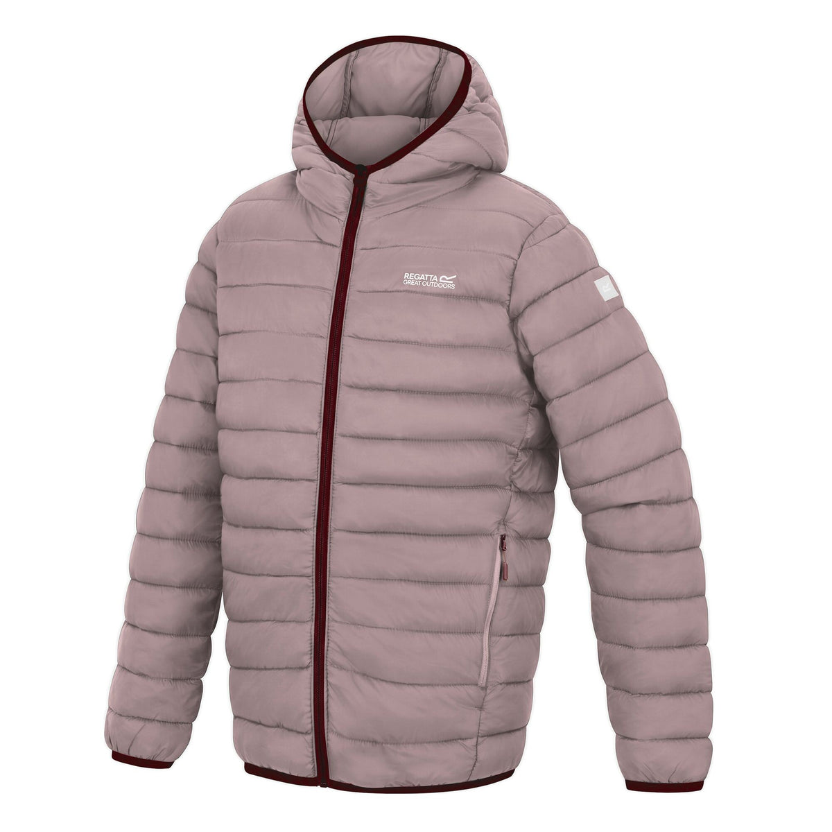 Powder Lilac - Side - Regatta Childrens-Kids Marizion Hooded Padded Jacket