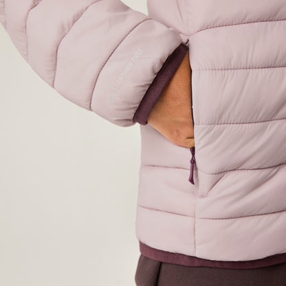 Powder Lilac - Pack Shot - Regatta Childrens-Kids Marizion Hooded Padded Jacket