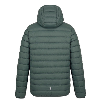 Dark Forest Green-Wild Lime - Back - Regatta Childrens-Kids Marizion Hooded Padded Jacket