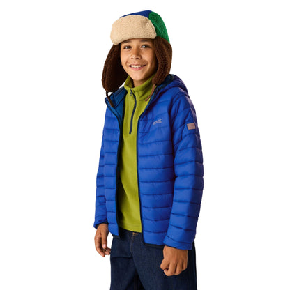 Olympian Blue-Aviator Blue - Front - Regatta Childrens-Kids Marizion Hooded Padded Jacket