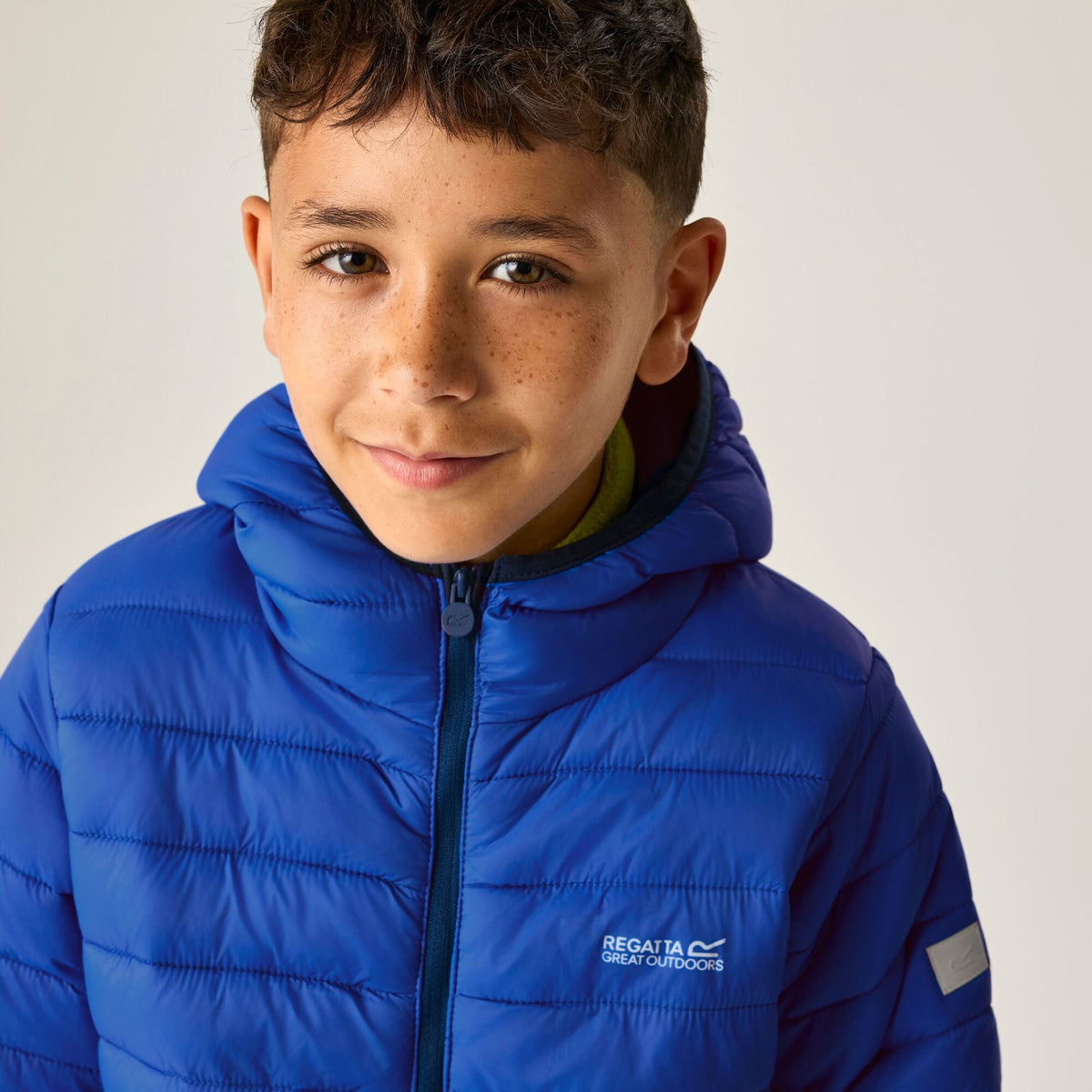 Olympian Blue-Aviator Blue - Lifestyle - Regatta Childrens-Kids Marizion Hooded Padded Jacket