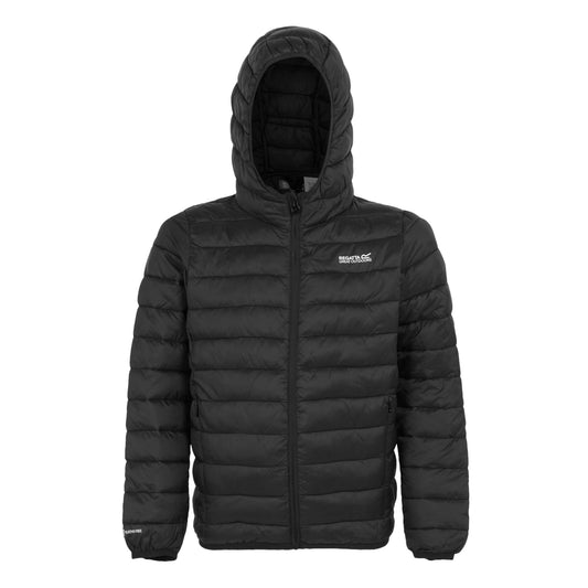 Black - Front - Regatta Childrens-Kids Marizion Hooded Padded Jacket