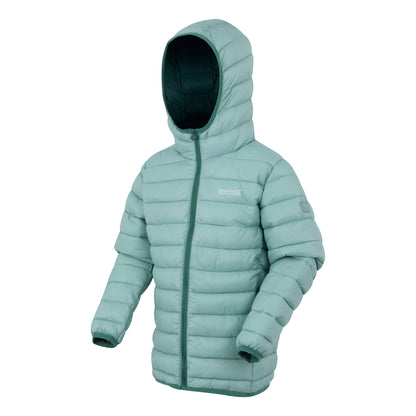 Green Haze-Spruce Green - Side - Regatta Childrens-Kids Marizion Hooded Padded Jacket