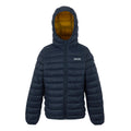 Navy-Gold - Front - Regatta Childrens-Kids Marizion Hooded Padded Jacket
