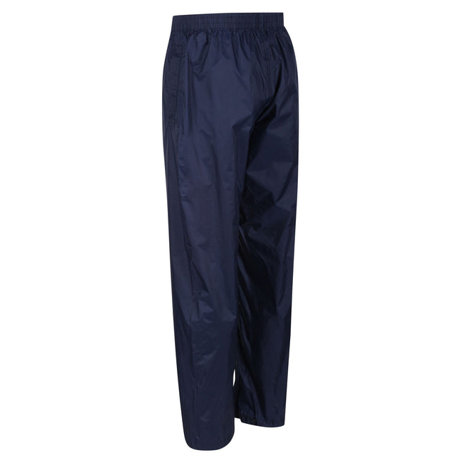 Navy - Side - Regatta Great Outdoors Mens Classic Pack It Waterproof Overtrousers