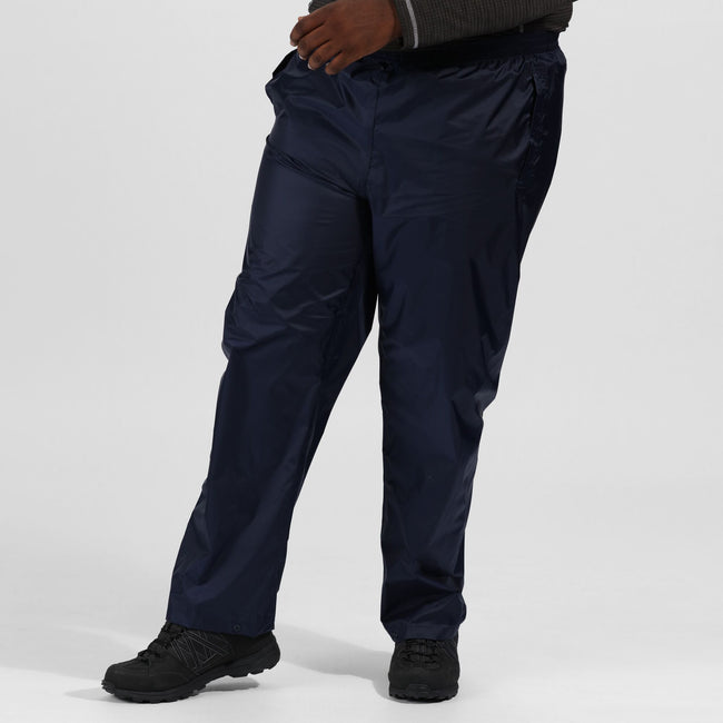 Navy - Close up - Regatta Great Outdoors Mens Classic Pack It Waterproof Overtrousers