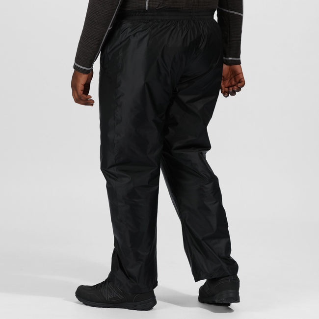 Black - Pack Shot - Regatta Great Outdoors Mens Classic Pack It Waterproof Overtrousers