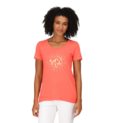 Peach Bloom - Pack Shot - Regatta Womens-Ladies Filandra VII Sun´s Out T-Shirt