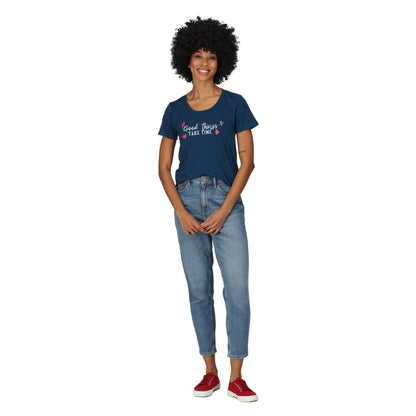 Blue Opal - Pack Shot - Regatta Womens-Ladies Filandra VII Good Things Take Time Heart T-Shirt