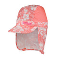 Shell Pink - Front - Regatta Childrens-Kids Hibiscus Sun Shade Neck Protector Cap