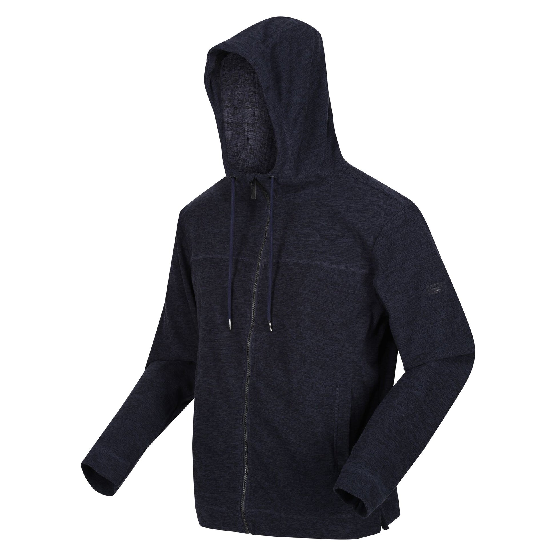 Navy - Side - Regatta Mens Shorebay Marl Full Zip Hoodie