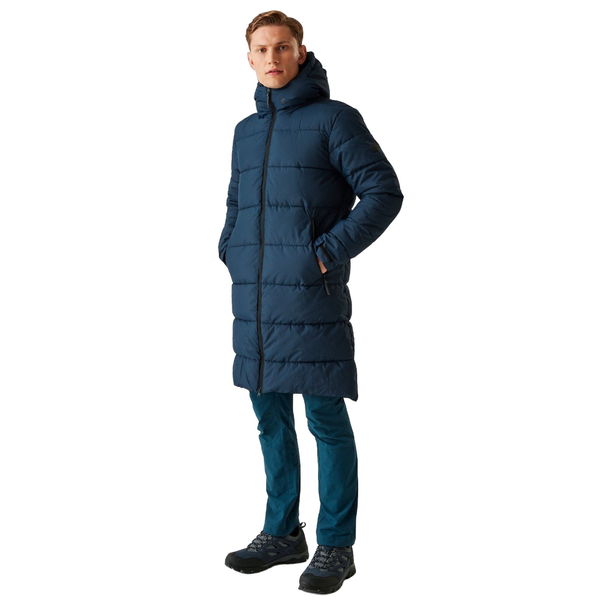 Navy - Pack Shot - Regatta Mens Hallin II Padded Jacket