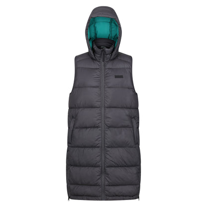 Seal Grey-Quiet Green - Front - Regatta Womens-Ladies Ganella Long Length Gilet