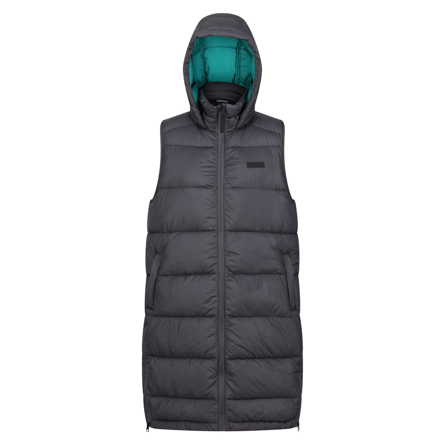 Seal Grey-Quiet Green - Front - Regatta Womens-Ladies Ganella Long Length Gilet