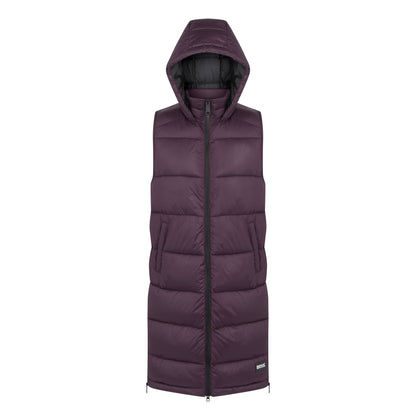 Deep Plum - Front - Regatta Womens-Ladies Ganella Long Length Gilet