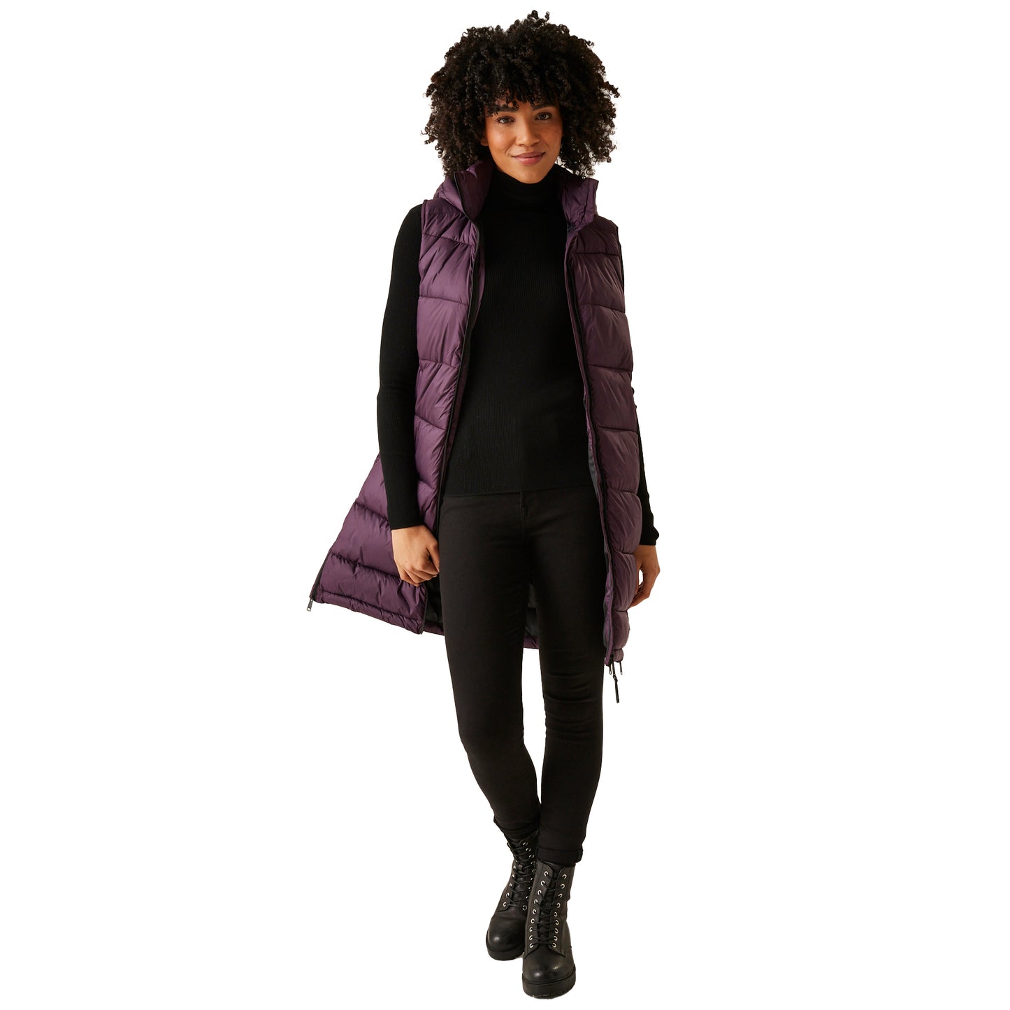 Deep Plum - Side - Regatta Womens-Ladies Ganella Long Length Gilet