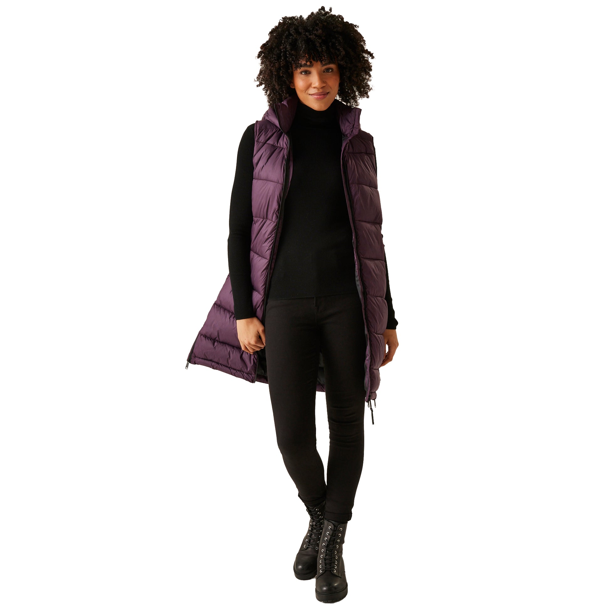 Deep Plum - Side - Regatta Womens-Ladies Ganella Long Length Gilet