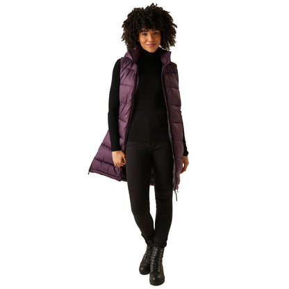Deep Plum - Side - Regatta Womens-Ladies Ganella Long Length Gilet