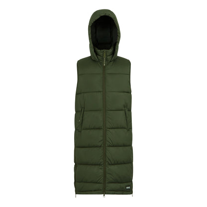 Dark Khaki - Front - Regatta Womens-Ladies Ganella Long Length Gilet