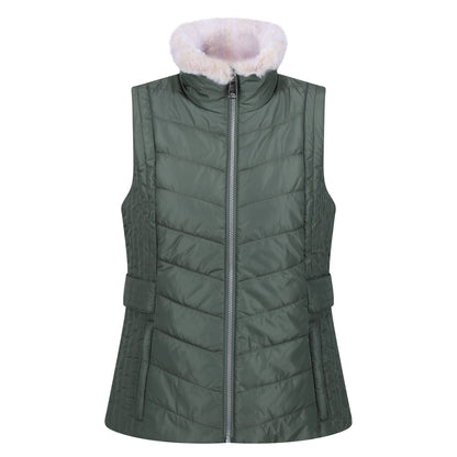 Dark Forest Green - Front - Regatta Womens-Ladies Wildrose Baffled Gilet